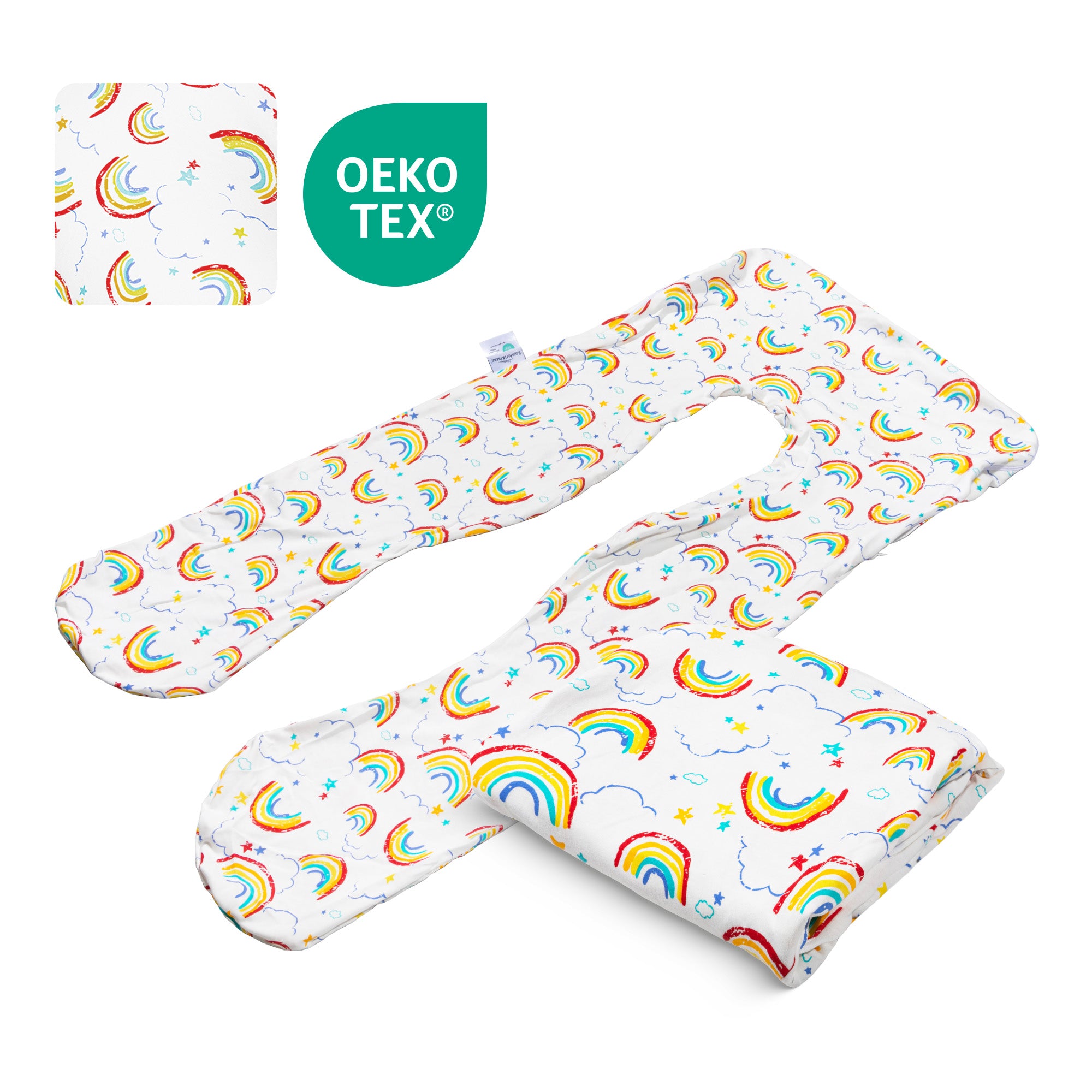 Fodera di ricambio per cuscino per bambini - cotone (arcobaleno)